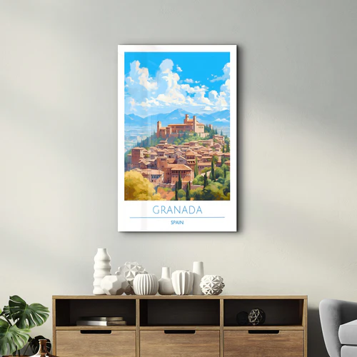 Granada Spain-Travel Posters | Glass Wall Art - Image 2