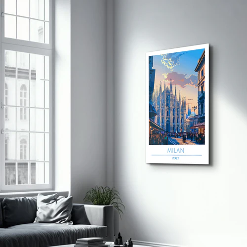 Milan Italy-Travel Posters | Glass Wall Art - Image 2