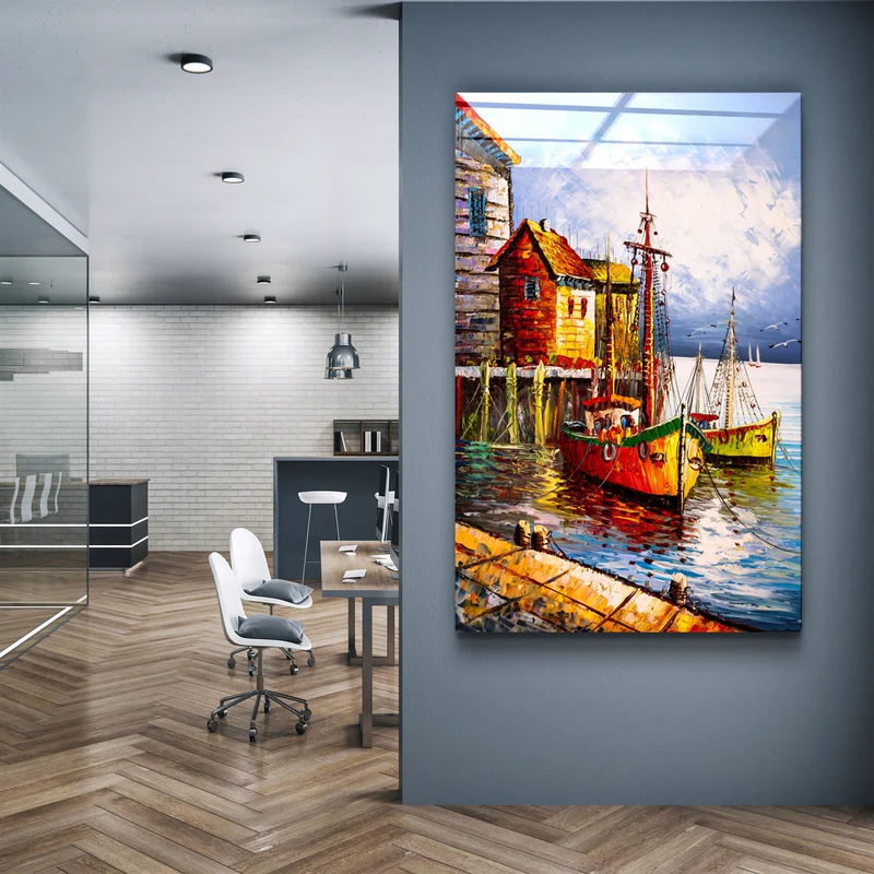 ・"Closed Door and Windows"・Glass Wall Art - Image 2
