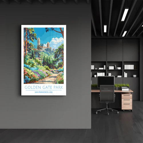 Golden Gate Park-San Francisco USA-Travel Posters | Glass Wall Art - Image 3