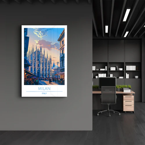 Milan Italy-Travel Posters | Glass Wall Art - Image 3