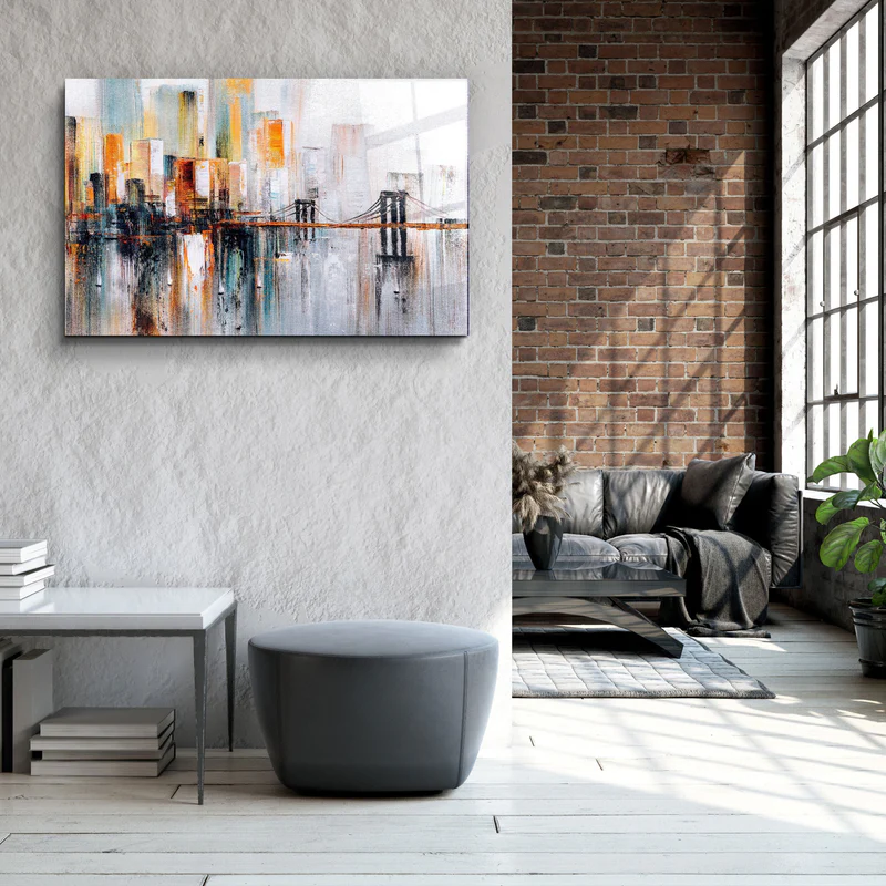 ・"Abstract City View"・Glass Wall Art - Image 3