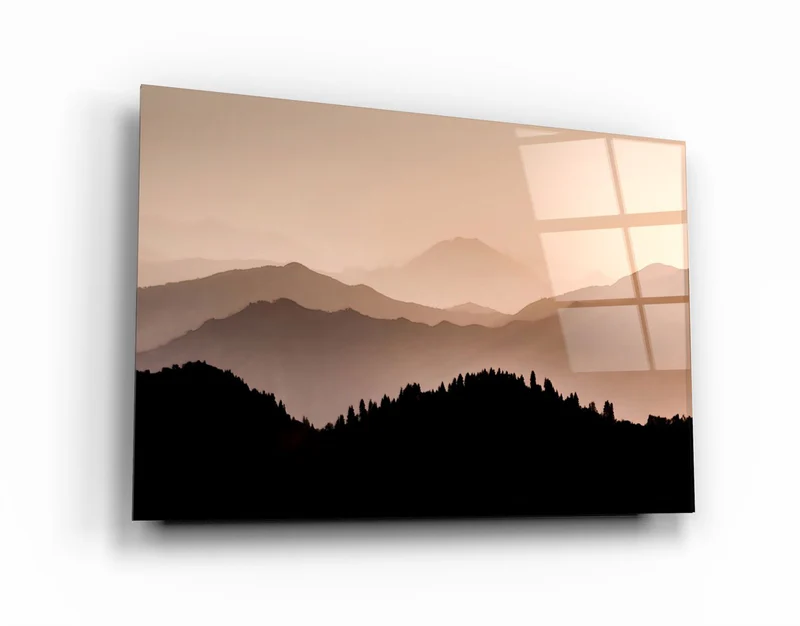 ・"Black Mountains"・Glass Wall Art