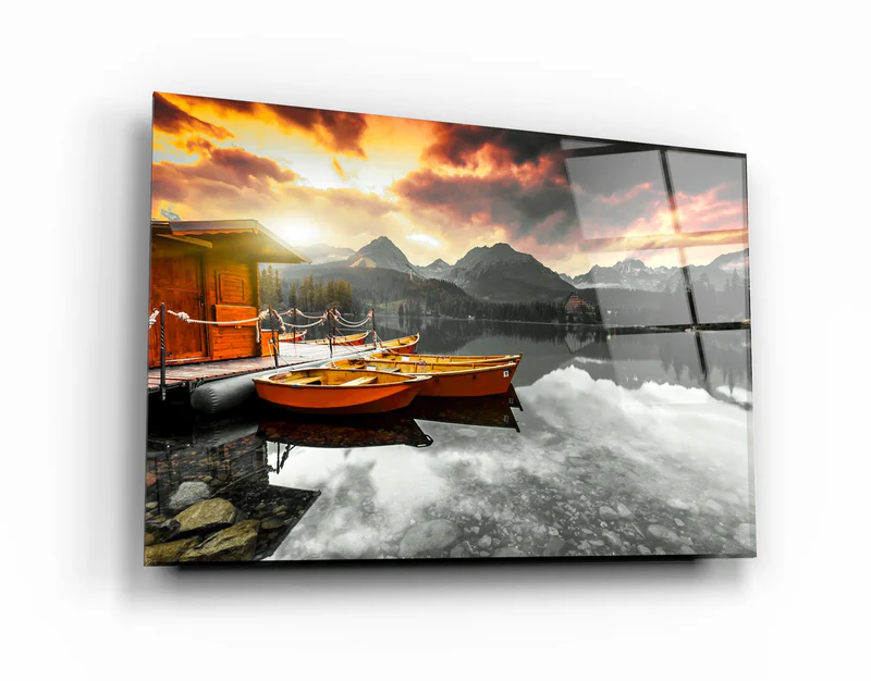 ・"Calm Lake V2"・Glass Wall Art