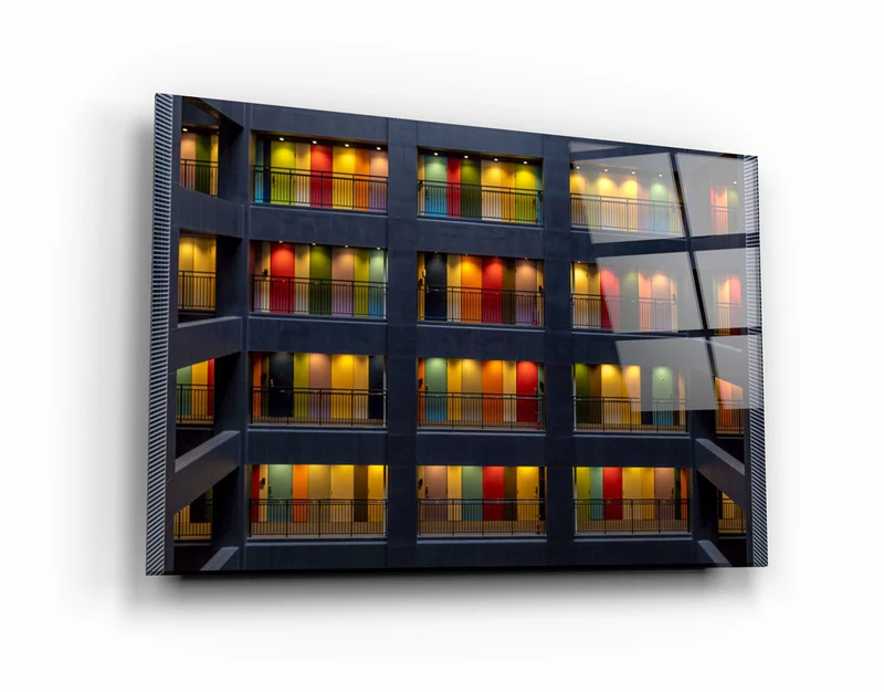 ・"Colored Doors"・Glass Wall Art