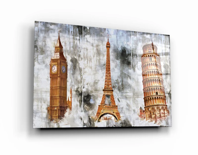 ・"Towers Trio"・Glass Wall Art