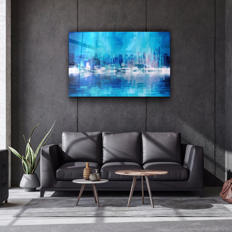 ・"The Fuzzy Cityscape Of New York"・Glass Wall Art - Image 3