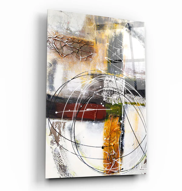 ・"Abstract Oil Painting V2"・Glass Wall Art
