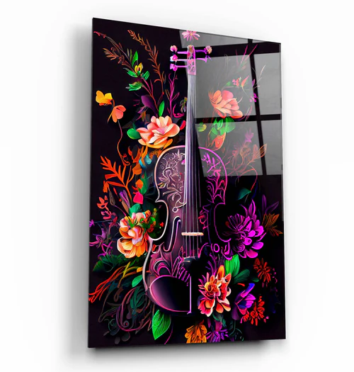 ・"Violin"・Secret World Collection Glass Wall Art