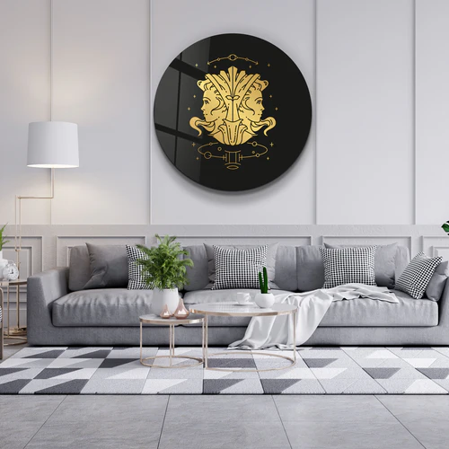 ・"Zodiac Signs - Gemini"・Rounded Glass Wall Art - Image 3