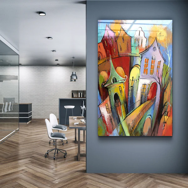 ・"Oil Painting Dream Town"・Glass Wall Art - Image 2