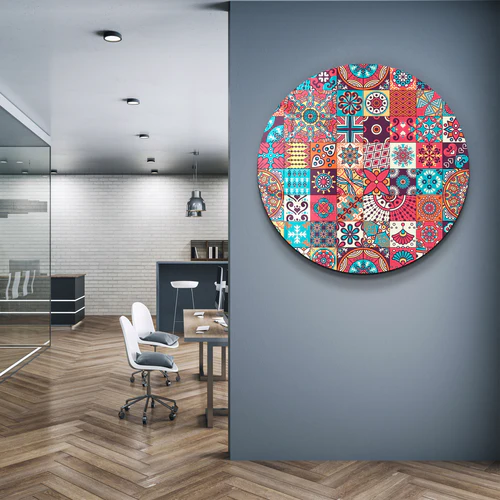 ・"Mosaics"・Rounded Glass Wall Art - Image 2