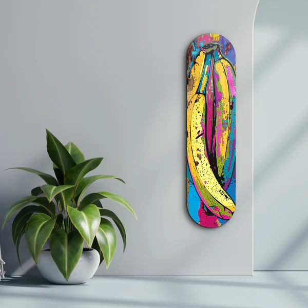 Bananas with Paint | Glass Wall Art - Image 3