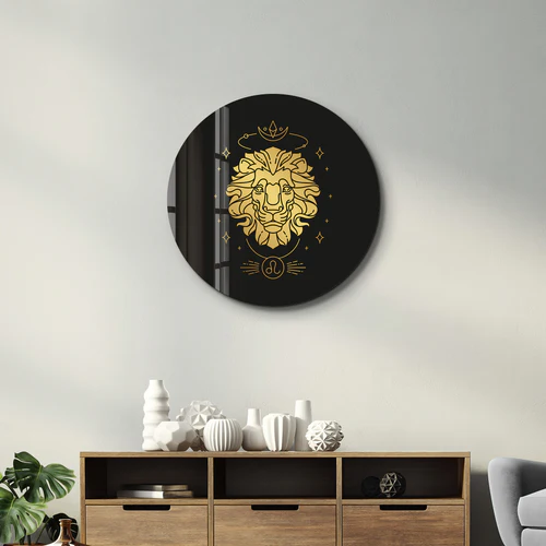 ・"Zodiac Signs - Leo"・Rounded Glass Wall Art - Image 3