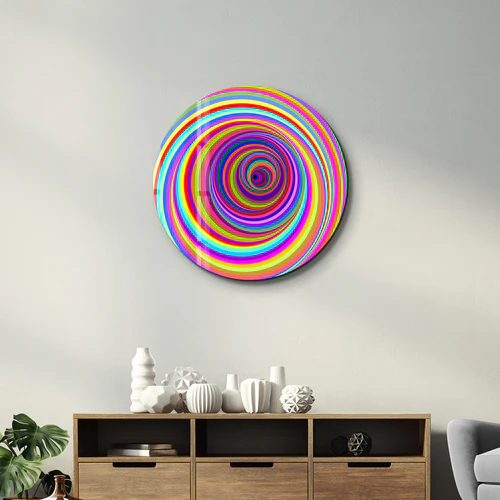 ・"Candy Swirl"・Rounded Glass Wall Art - Image 3