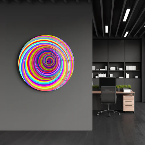 ・"Candy Swirl"・Rounded Glass Wall Art - Image 2