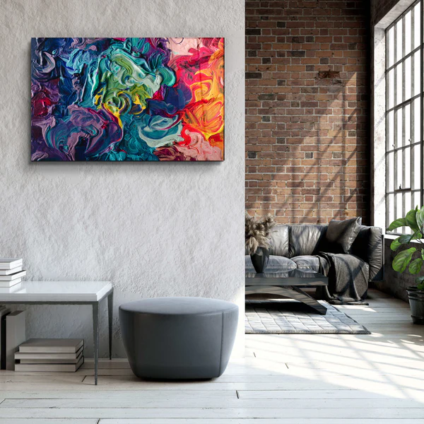 ・"Dance of Oil Paints"・Glass Wall Art - Image 2