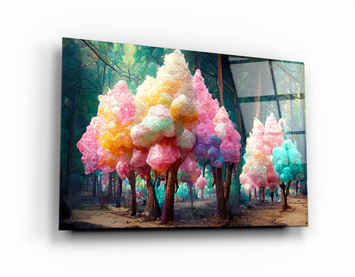 ・"Cotton Candy Forest"・Secret World Collection Glass Wall Art