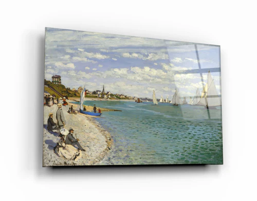 ・"Regatta at Sainte-Adresse (1867) by Claude Monet"・Glass Wall Art