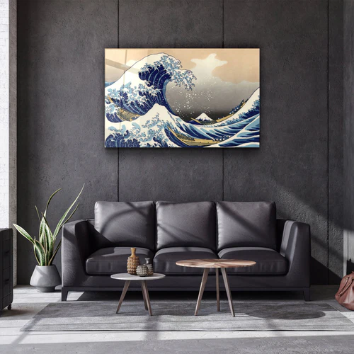 ・"The Great Wave off Kanagawa (1829) by Hokusai"・Glass Wall Art - Image 2
