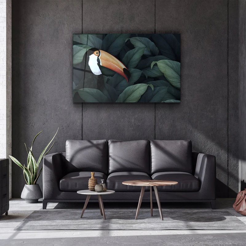 ・"Toucan Parrot"・Glass Wall Art - Image 3
