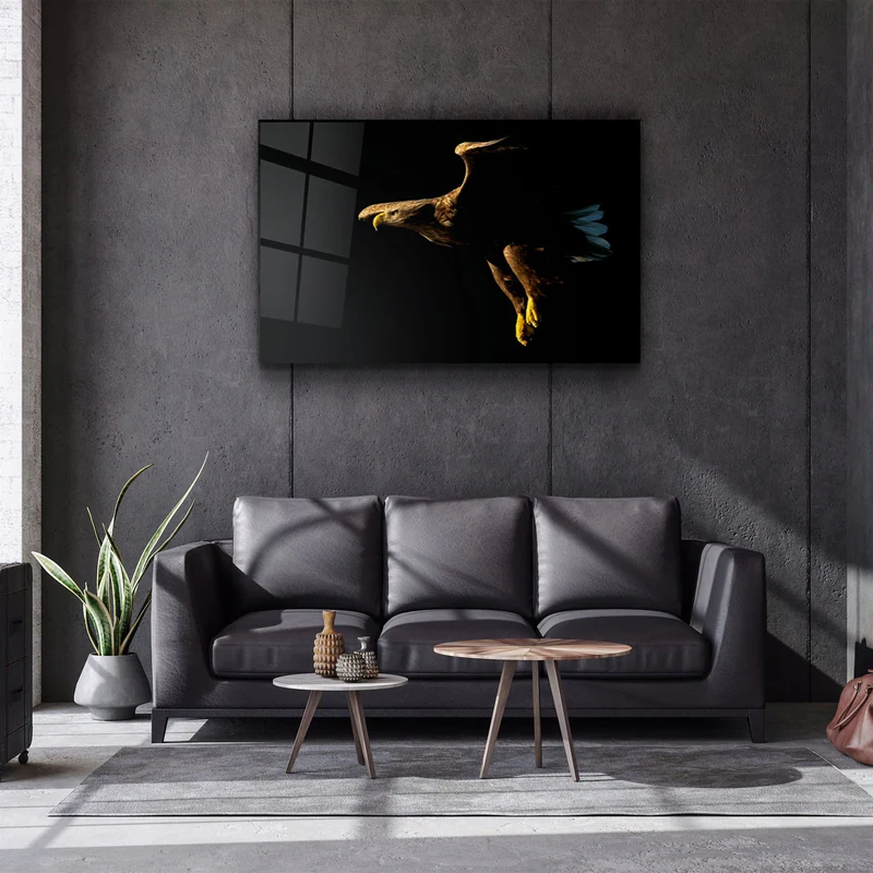 ・"Eagle in Dark"・Glass Wall Art - Image 2