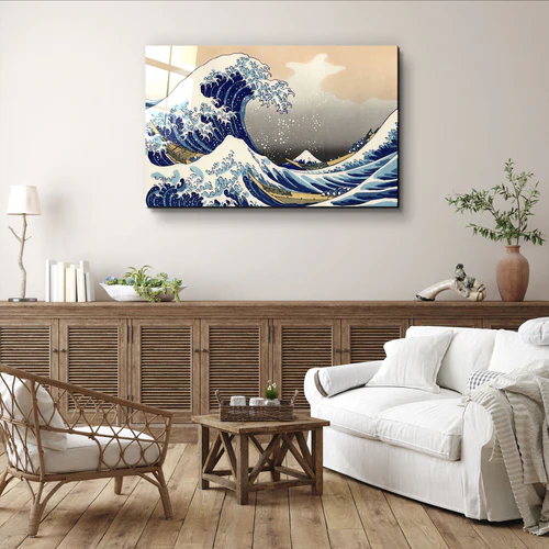・"The Great Wave off Kanagawa (1829) by Hokusai"・Glass Wall Art - Image 3