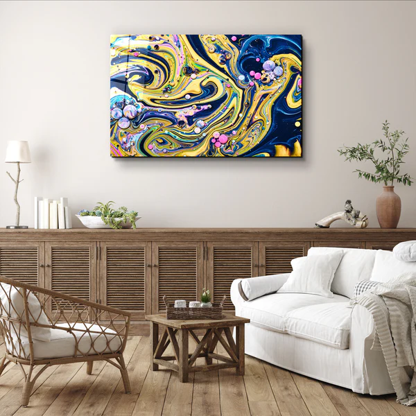 ・"Marble Galaxy 4"・Glass Wall Art - Image 2